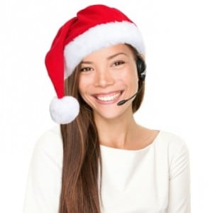 Christmas headset woman