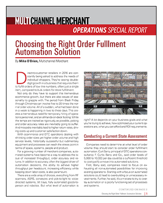 Choosing the Right Order Fulfillment Special Report