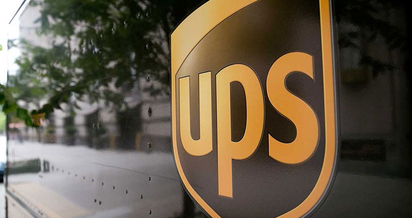UPS logo on truck feature