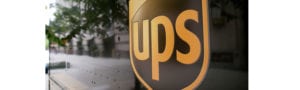 UPS logo on truck hero