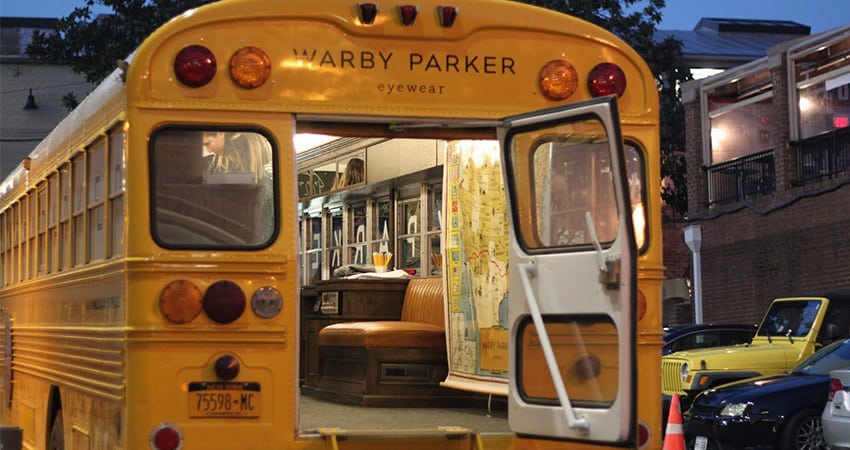 DTC Warby Parker bus store