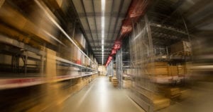 warehouse interior blur feature