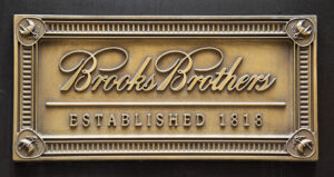 brooks brothers brass plaque