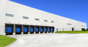 warehouse with loading docks exterior