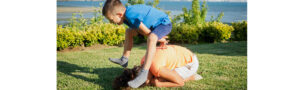 kids playing leapfrog