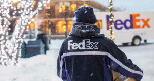FedEx driver holiday snow feature