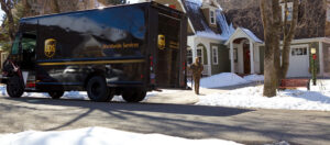 UPS van in snow hero