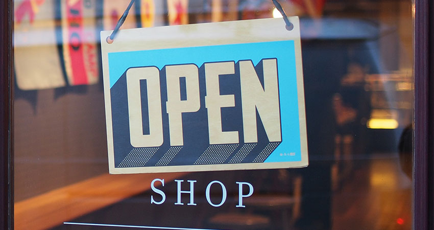 ecommerce website open shop sign feature