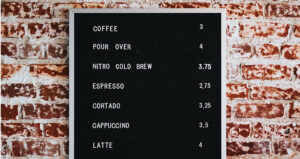 online prices coffee shop board feature