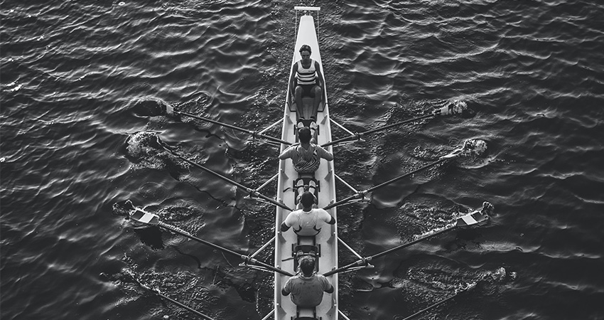 teamwork collaboration rowing scull feature