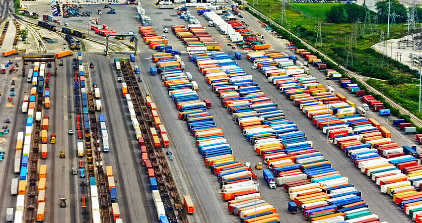 freight brokers aerial yard view feature